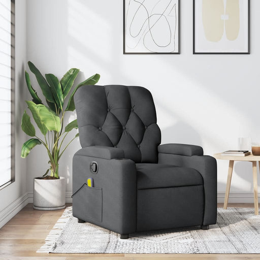Fotoliu reclinabil cu masaj, gri închis, material textil - WALTI WALTI