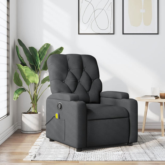 Fotoliu reclinabil cu masaj, gri închis, material textil - WALTI WALTI
