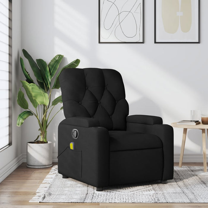 Fotoliu reclinabil cu masaj, material textil negru - WALTI WALTI