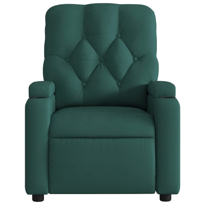 Fotoliu reclinabil cu masaj, verde închis, material textil - WALTI WALTI