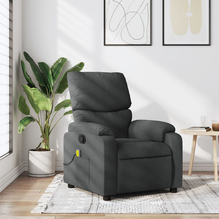 Fotoliu reclinabil cu masaj, gri închis, material textil - WALTI WALTI