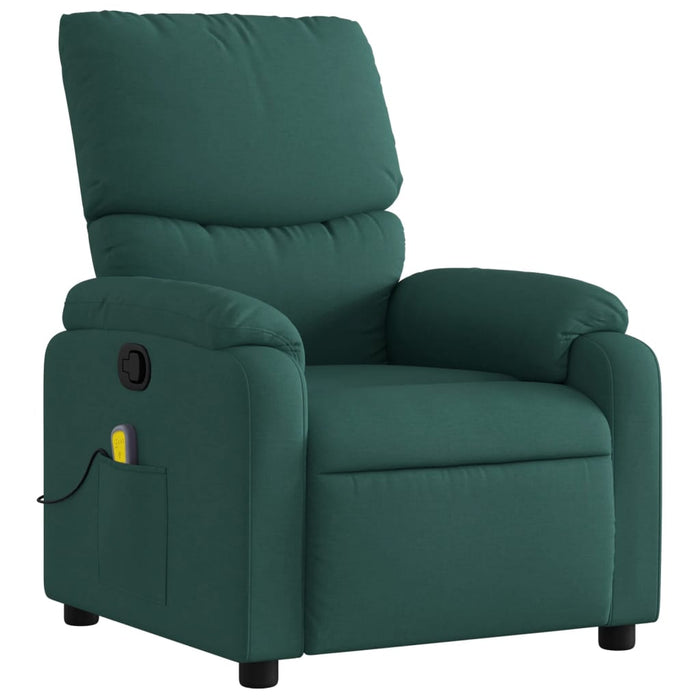 Fotoliu reclinabil cu masaj, verde închis, material textil - WALTI WALTI