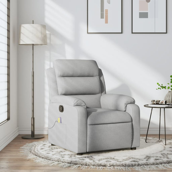 Fotoliu reclinabil cu masaj, gri deschis, material textil - WALTI WALTI
