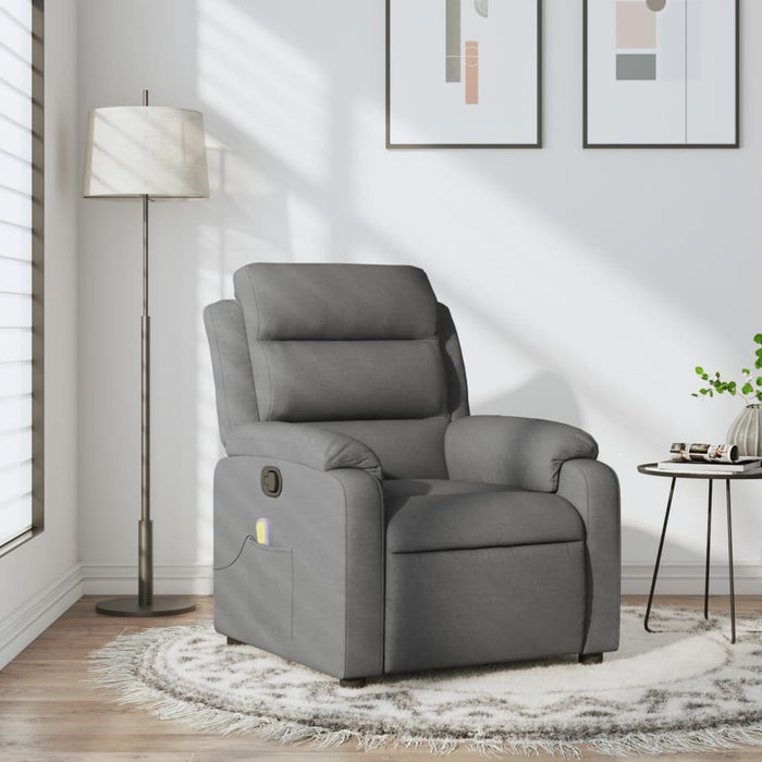 Fotoliu reclinabil cu masaj, gri închis, material textil - WALTI WALTI