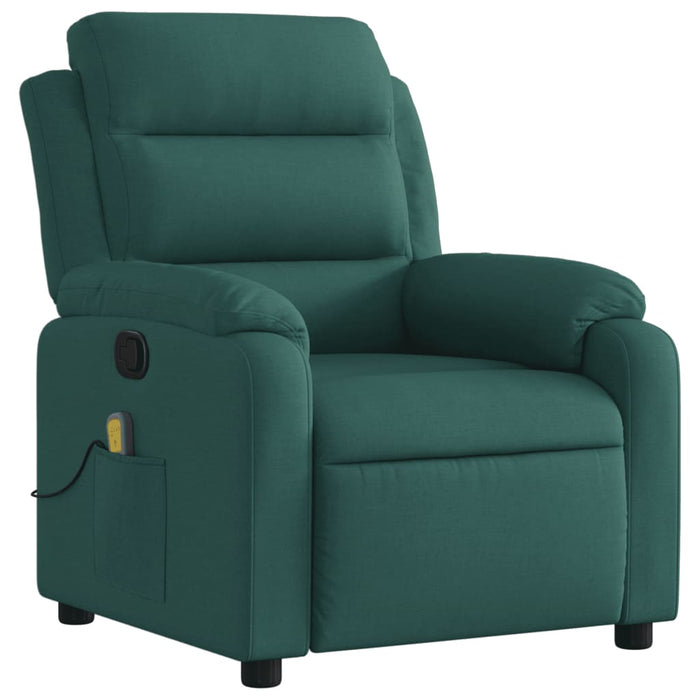 Fotoliu reclinabil cu masaj, verde închis, material textil - WALTI WALTI
