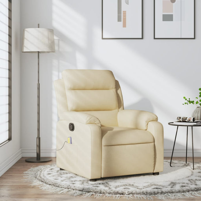Fotoliu de masaj reclinabil, material textil crem - WALTI WALTI