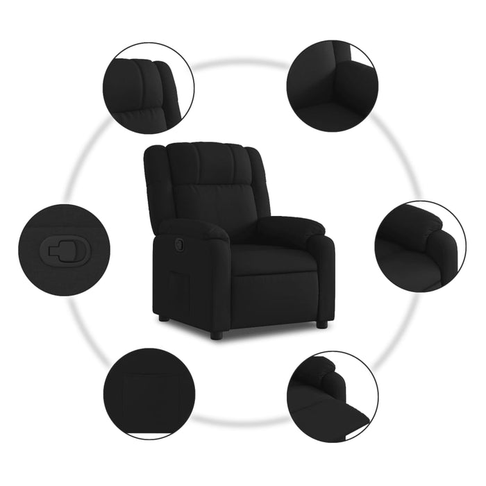 Fotoliu rabatabil din material textil negru - WALTI WALTI