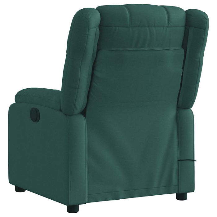 Fotoliu reclinabil cu masaj, verde închis, material textil - WALTI WALTI