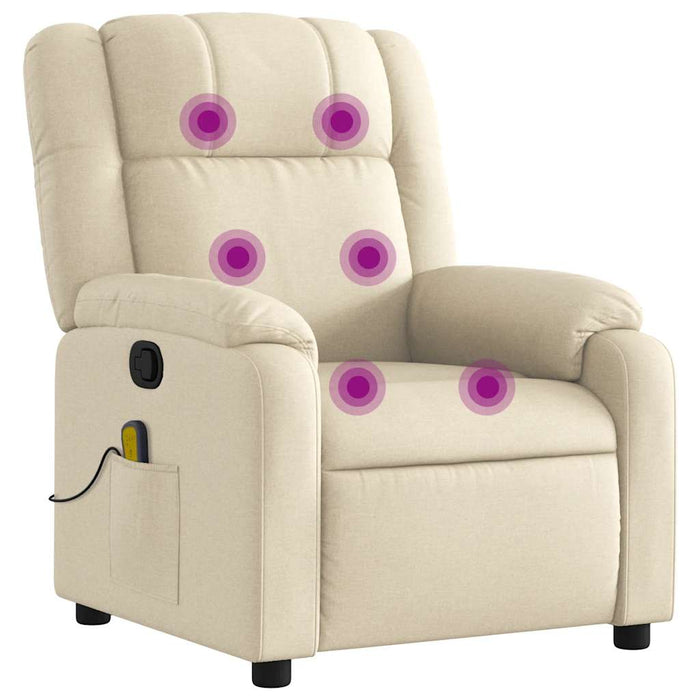 Fotoliu de masaj reclinabil, material textil crem - WALTI WALTI