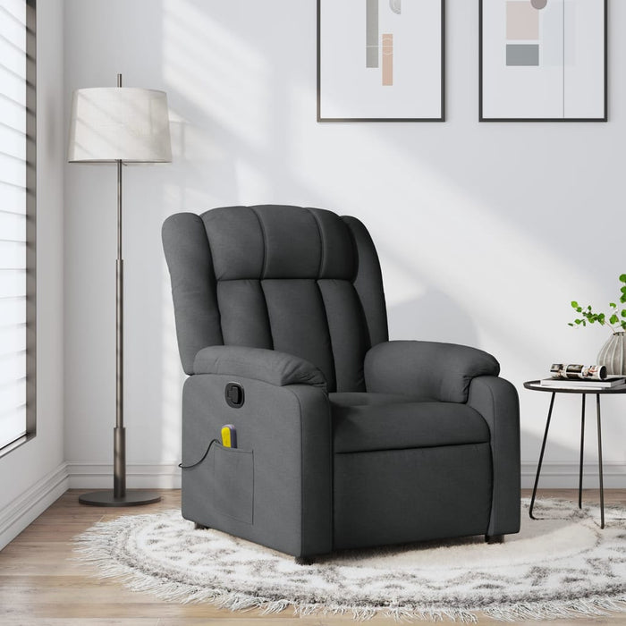 Fotoliu reclinabil cu masaj, gri închis, material textil - WALTI WALTI