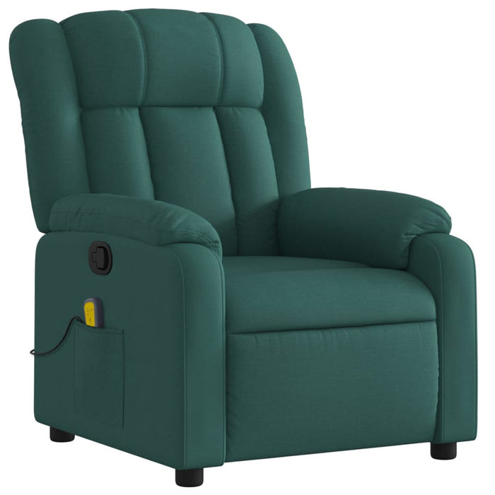 Fotoliu reclinabil cu masaj, verde închis, material textil - WALTI WALTI