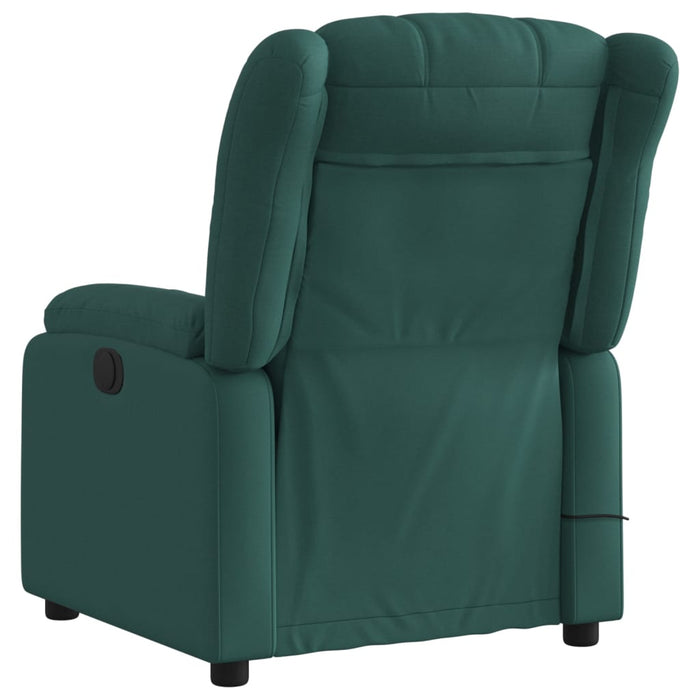 Fotoliu reclinabil cu masaj, verde închis, material textil - WALTI WALTI