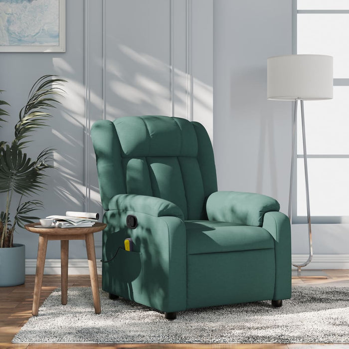 Fotoliu reclinabil cu masaj, verde închis, material textil - WALTI WALTI