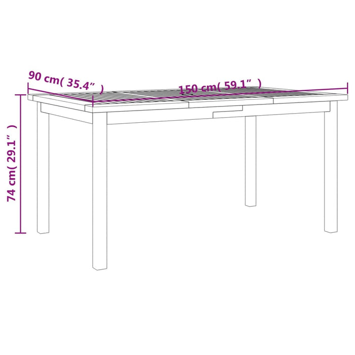 Set mobilier de grădină, 5 piese, lemn masiv de acacia - WALTI WALTI