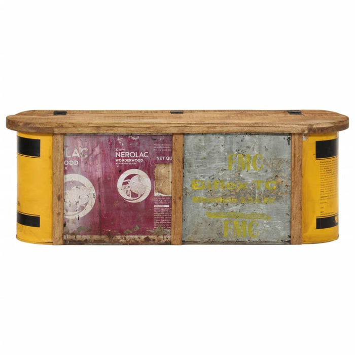 Bancă de depozitare/servantă, 120x30x40 cm, lemn masiv reciclat WALTI