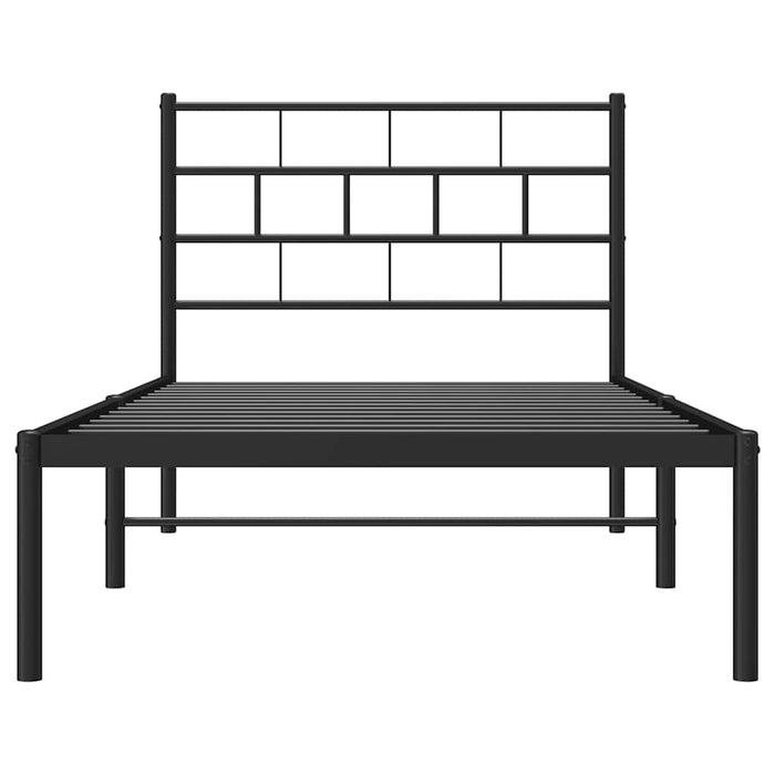 Cadru de pat metalic cu tăblie, negru, 100x190 cm - WALTI WALTI