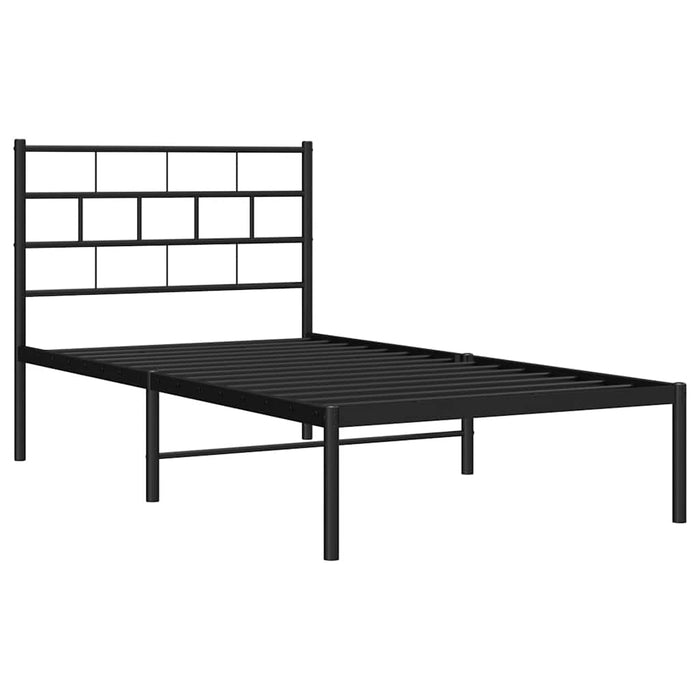 Cadru de pat din metal cu tăblie, negru, 100x200 cm - WALTI WALTI