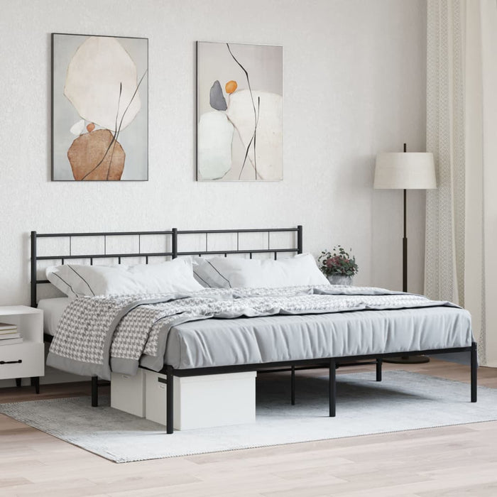 Cadru de pat metalic cu tăblie, negru, 180x200 cm - WALTI WALTI