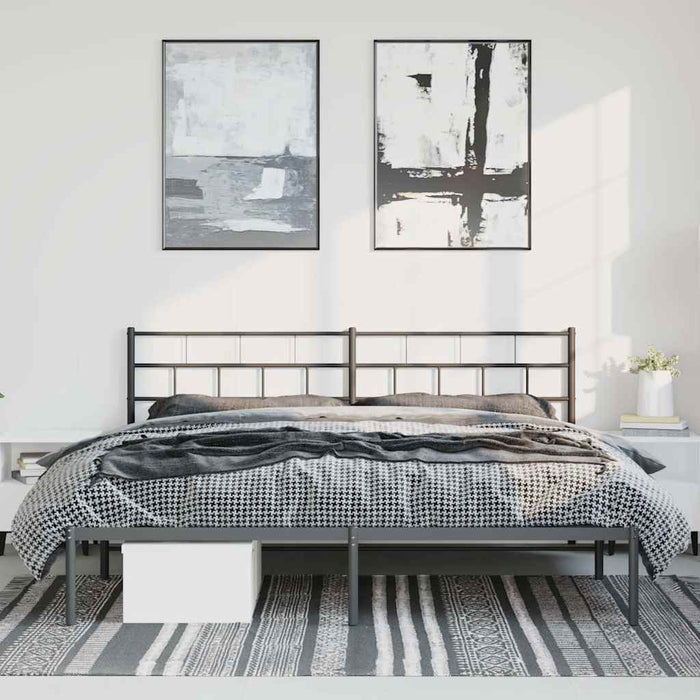Cadru de pat metalic cu tăblie, negru, 183x213 cm - WALTI WALTI