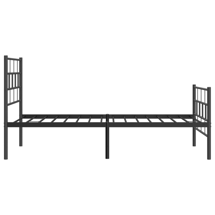 Cadru pat metalic cu tăblii de cap/picioare, negru, 90x190 cm WALTI