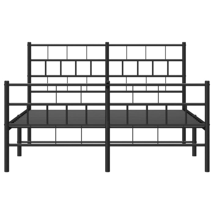 Cadru pat metalic cu tăblie de cap/picioare, negru, 140x190 cm - WALTI WALTI