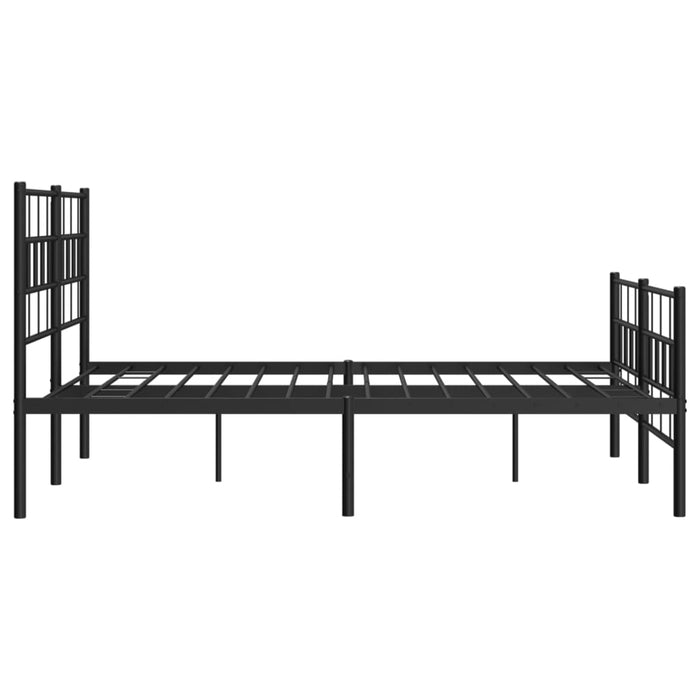 Cadru pat metalic cu tăblie de cap/picioare, negru, 140x190 cm - WALTI WALTI