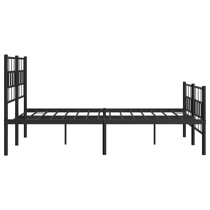 Cadru pat metalic cu tăblie de cap/picioare, negru, 150x200 cm WALTI