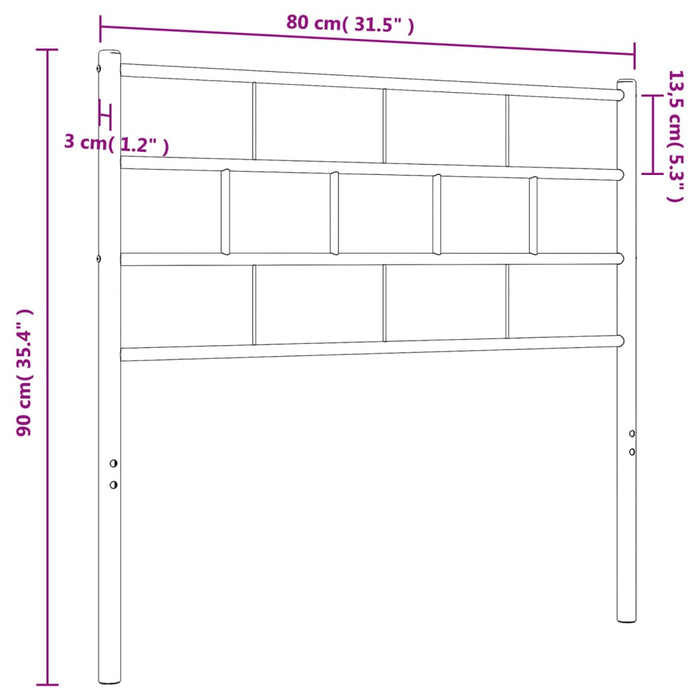 Tăblie de pat metalică, negru, 75 cm - WALTI WALTI