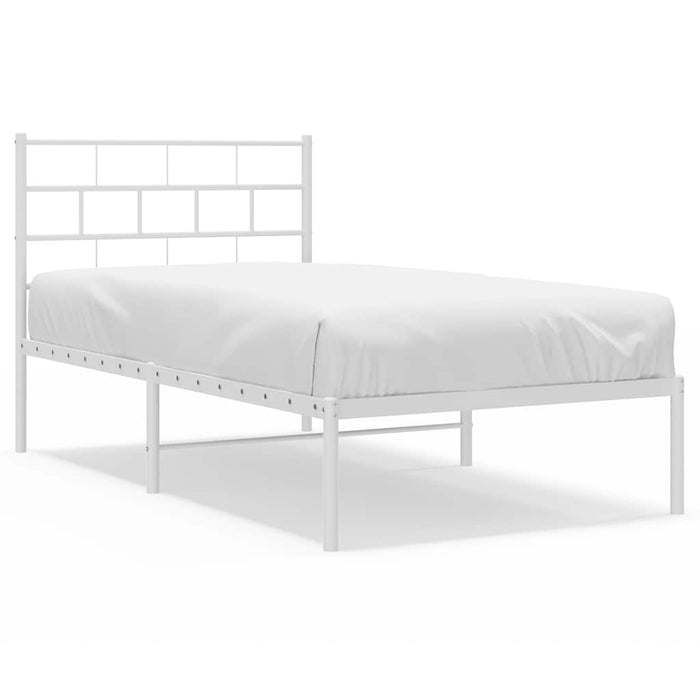 Cadru de pat din metal cu tăblie, alb, 100x200 cm - WALTI WALTI