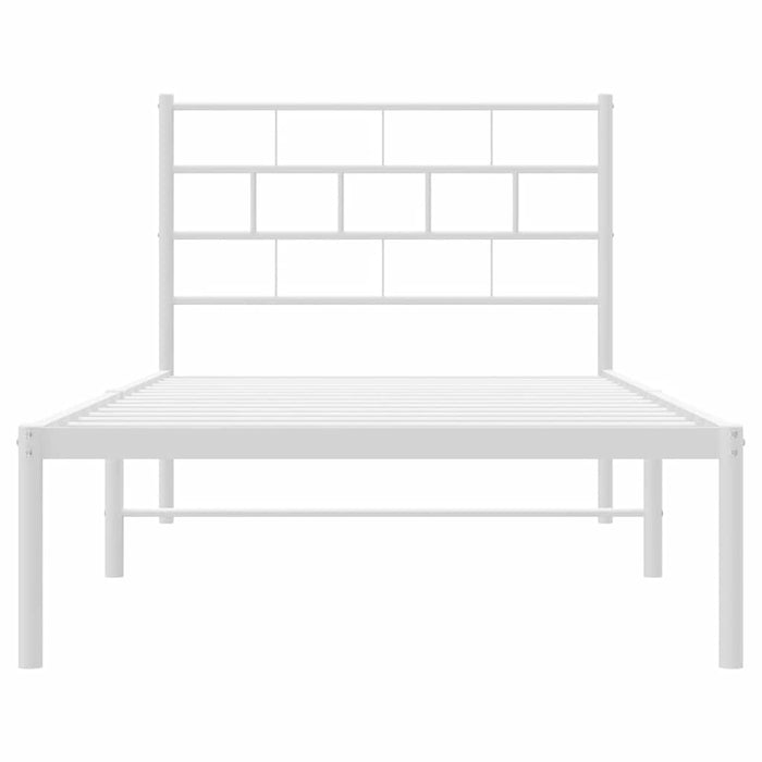 Cadru de pat din metal cu tăblie, alb, 100x200 cm - WALTI WALTI