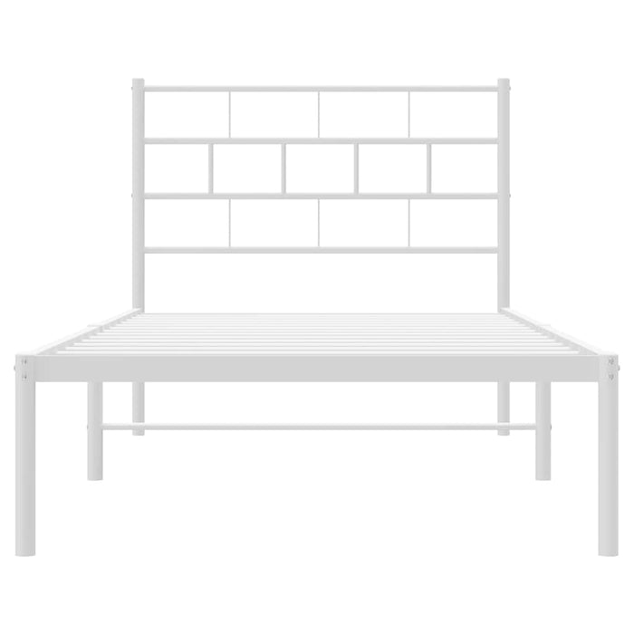 Cadru de pat din metal cu tăblie, alb, 107x203 cm - WALTI WALTI