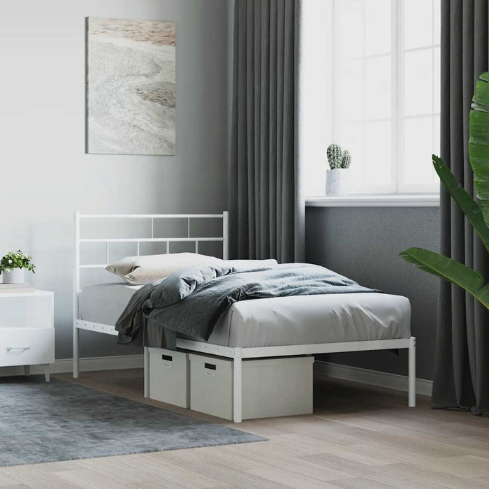 Cadru de pat din metal cu tăblie, alb, 107x203 cm - WALTI WALTI