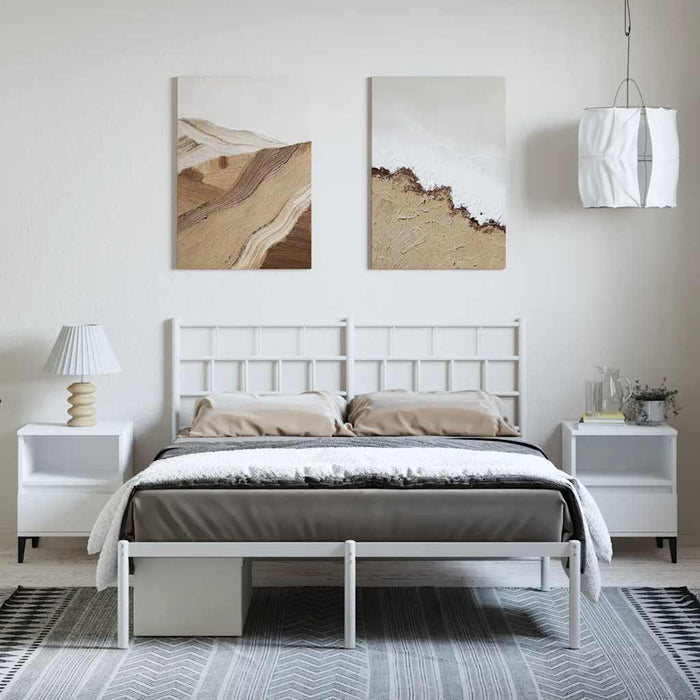 Cadru de pat metalic cu tăblie, alb, 150x200 cm - WALTI WALTI