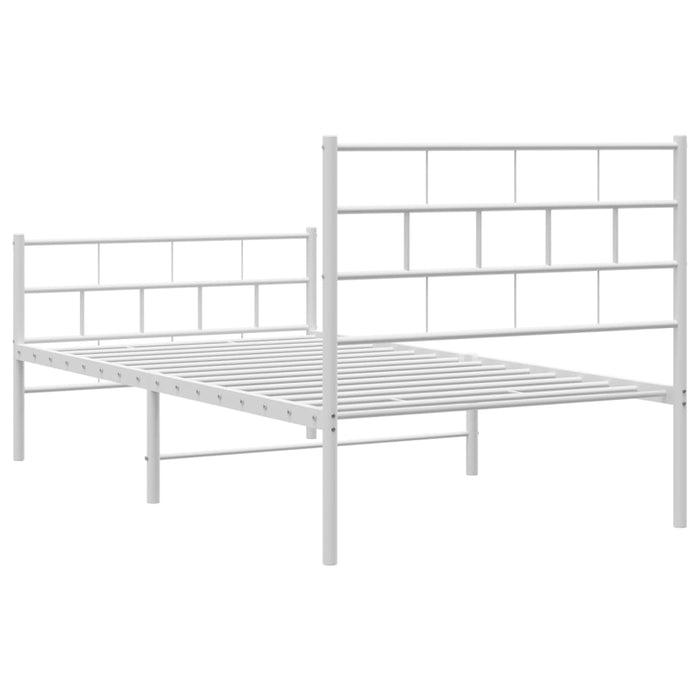 Cadru de pat metalic cu tăblie de cap/picioare, alb, 90x200 cm - WALTI WALTI