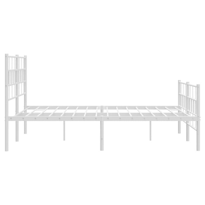 Cadru de pat metalic cu tăblie de cap/picioare, alb, 140x190 cm - WALTI WALTI