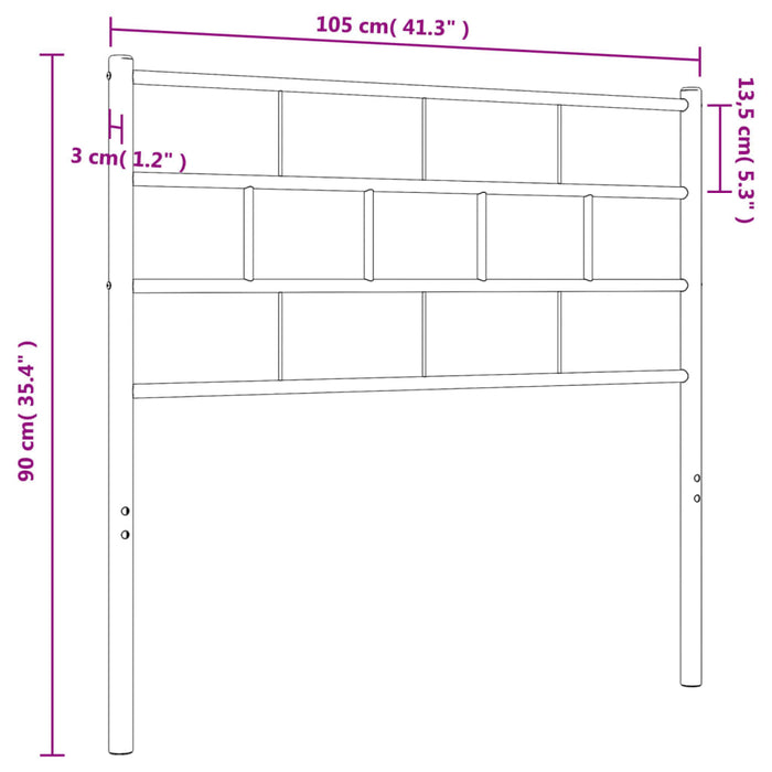 Tăblie de pat metalică, alb, 100 cm - WALTI WALTI