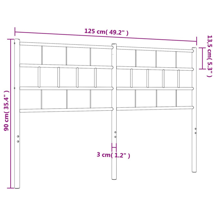 Tăblie de pat metalică, alb, 120 cm - WALTI WALTI