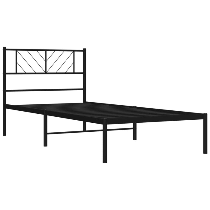 Cadru de pat metalic cu tăblie, negru, 90x190 cm - WALTI WALTI
