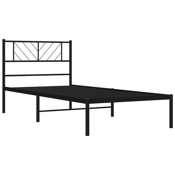 Cadru de pat din metal cu tăblie, negru, 107x203 cm WALTI