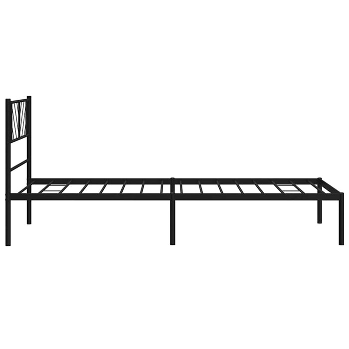 Cadru de pat din metal cu tăblie, negru, 107x203 cm WALTI