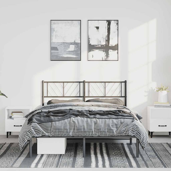 Cadru de pat metalic cu tăblie, negru, 150x200 cm - WALTI WALTI