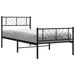 Cadru pat metalic cu tăblii de cap/picioare, negru, 75x190 cm - WALTI WALTI