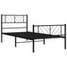 Cadru pat metalic cu tăblii de cap/picioare, negru, 75x190 cm - WALTI WALTI