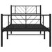 Cadru pat metalic cu tăblii de cap/picioare, negru, 75x190 cm - WALTI WALTI