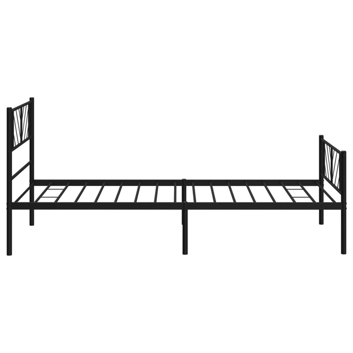 Cadru pat metalic cu tăblii de cap/picioare, negru, 75x190 cm - WALTI WALTI