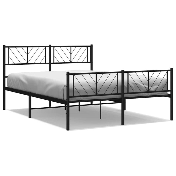 Cadru pat metalic cu tăblie de cap/picioare, negru, 120x190 cm - WALTI WALTI
