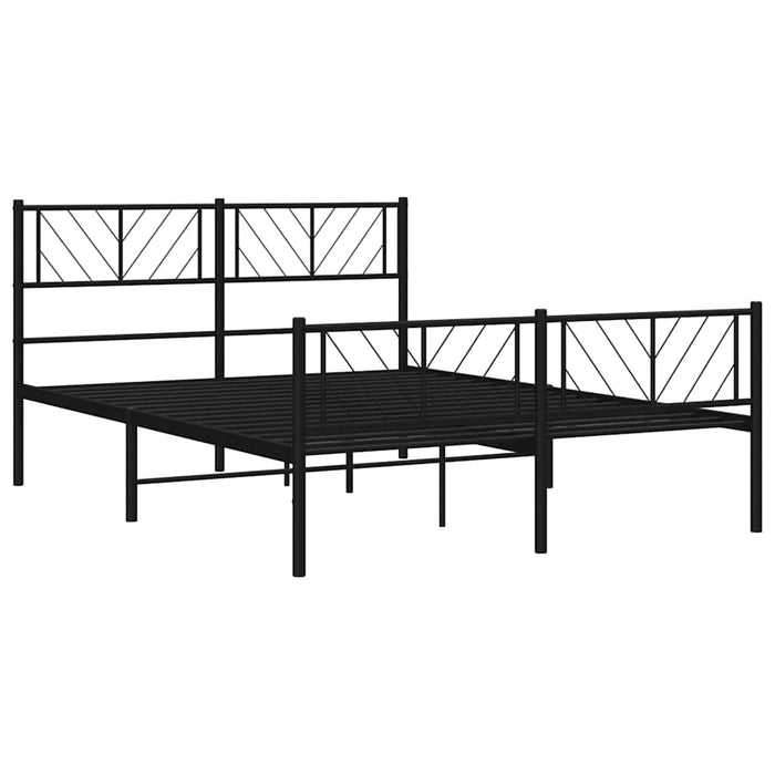 Cadru pat metalic cu tăblie de cap/picioare, negru, 120x190 cm - WALTI WALTI
