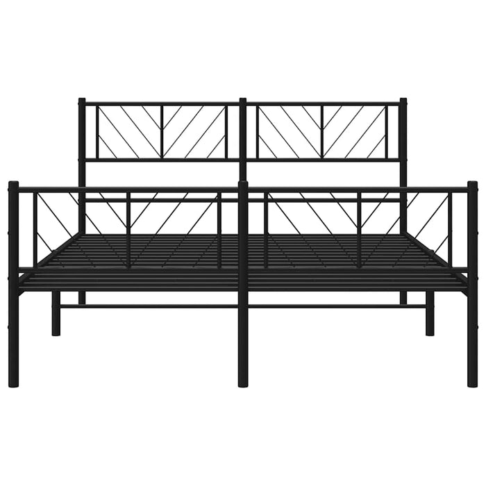 Cadru pat metalic cu tăblie de cap/picioare, negru, 120x190 cm - WALTI WALTI
