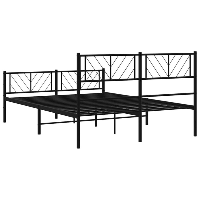 Cadru pat metalic cu tăblie de cap/picioare, negru, 120x190 cm - WALTI WALTI