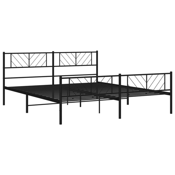 Cadru pat fără saltea, tăblie de picioare negru 180x200cm metal WALTI